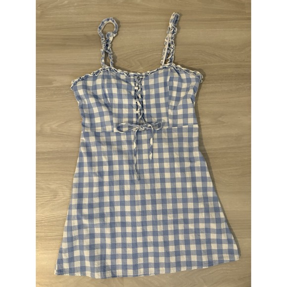 Hesperus Dresses & Skirts - Hesperus Dress Girl Gingham Pattern Ruffle Top Sleeveless Mini Dress Size L